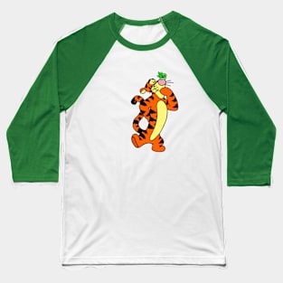 Tiger with Awareness Ribbon Butterfly (Green) Baseball T-Shirt